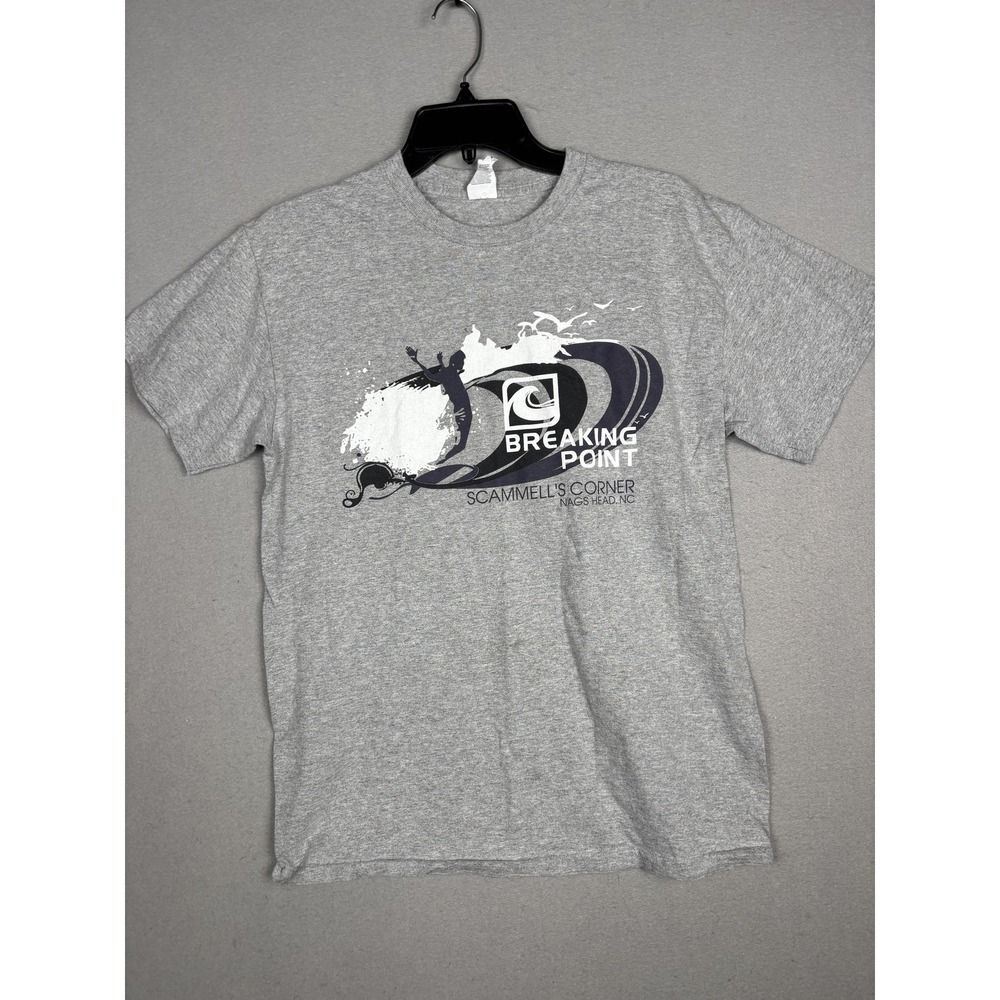Breaking Point Nags Head Shirt Mens Medium Gray Surf Graphic Gildan Tee